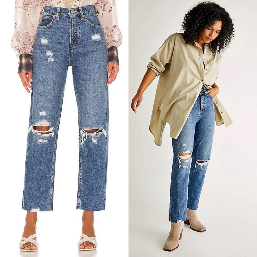 Free People x We The Free Curvy Georgine Mom Jean
